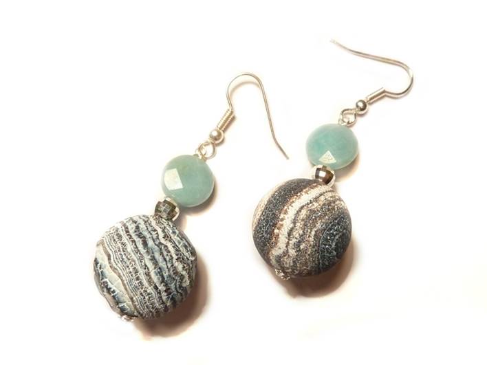 amazonite and weathering stone earrings