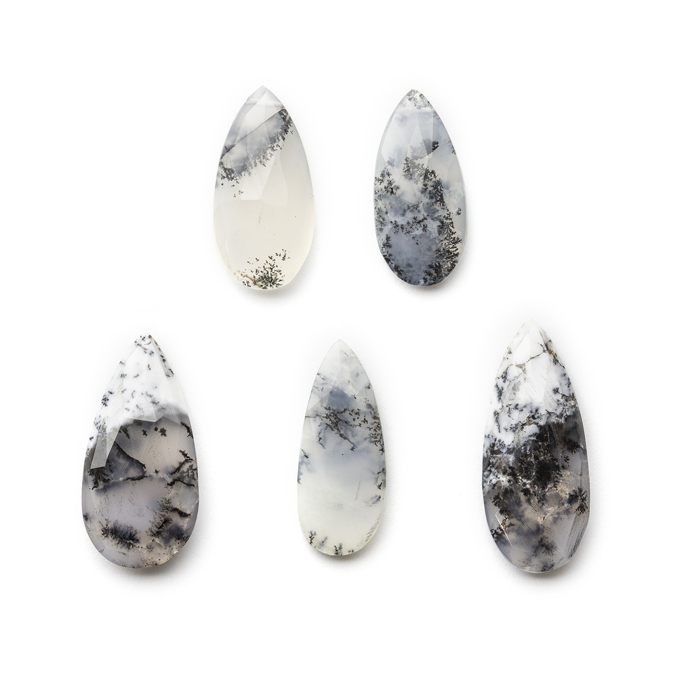 Dendrite Opal Teardrop Shape Head Drilled Faceted Focal Pendant Bead