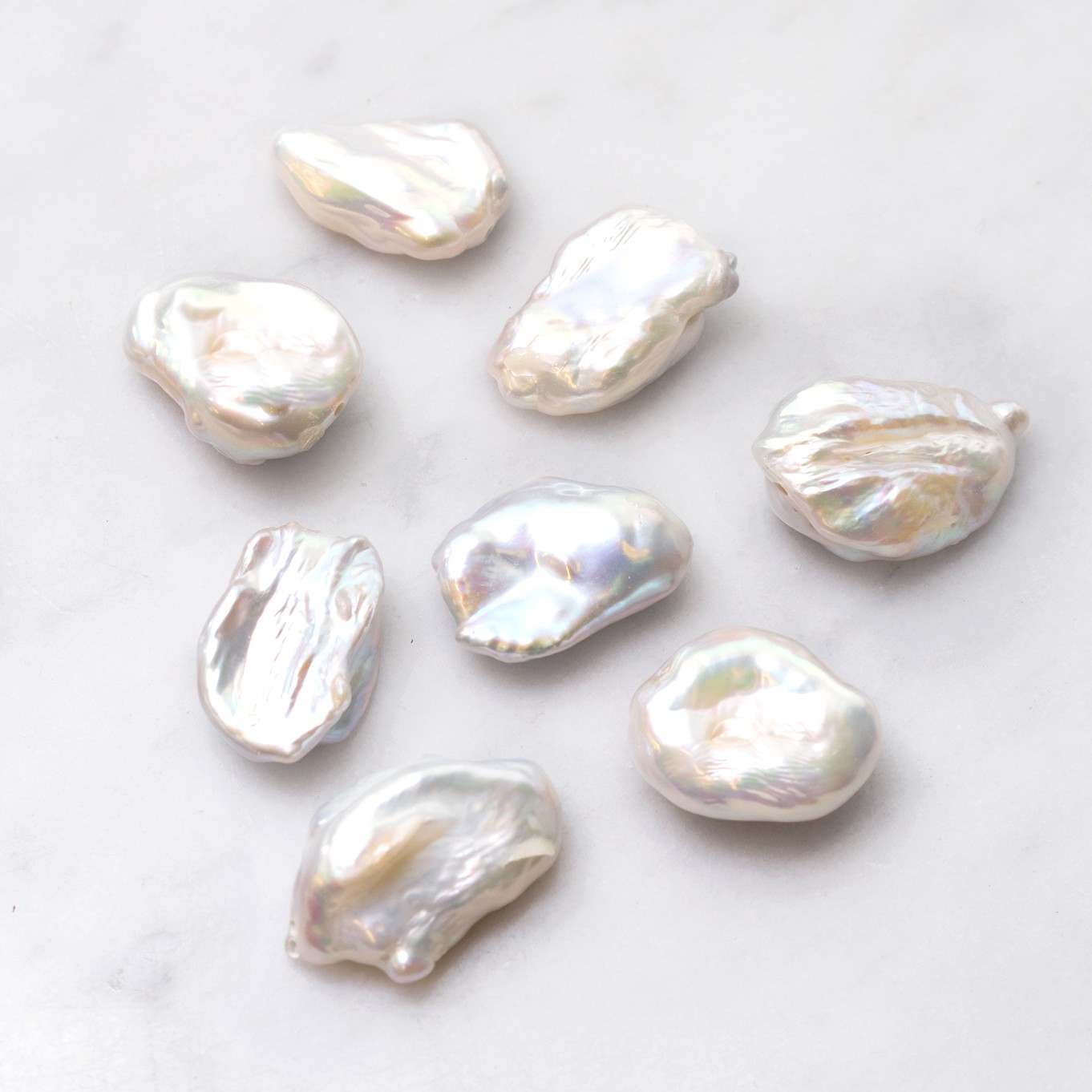 Silver Cultured Freshwater Freeform Baroque Pearls -  Approx From 12x10mm