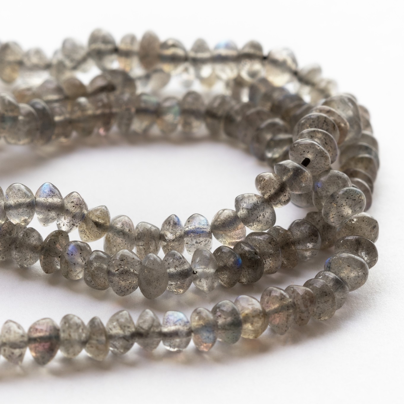 Labradorite Rondelle Beads - Approx From 4mm