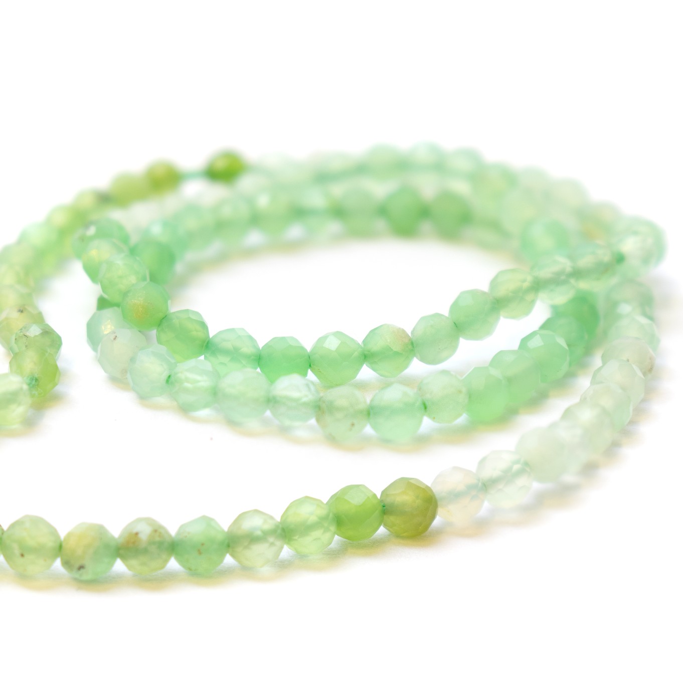 Chrysoprase Micro Faceted Round Beads - Approx 2.5mm