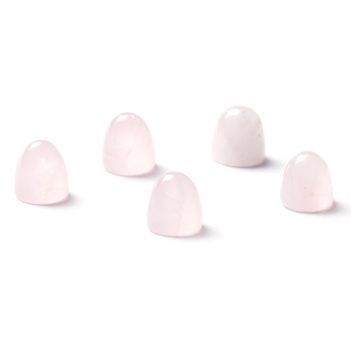 Rose Quartz Bullet Shaped Cabochons, Approx 5mm