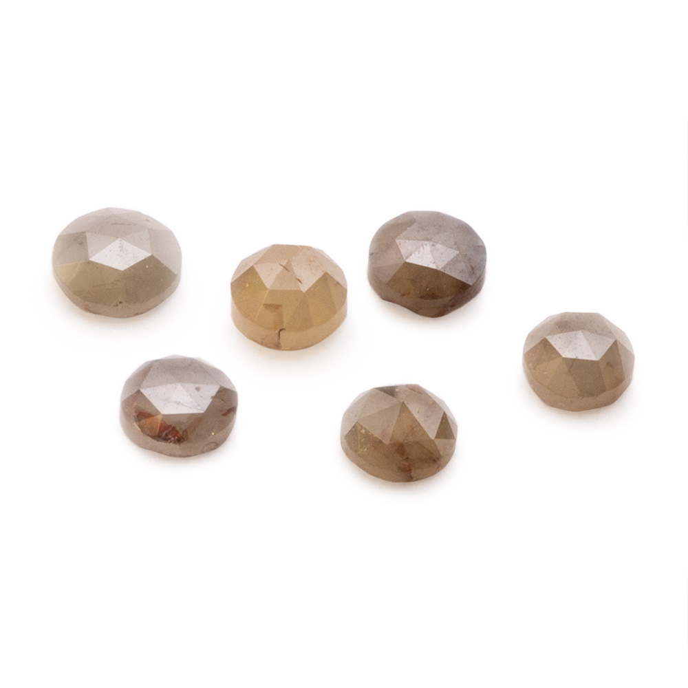 Golden Grey Rose Cut Diamond Cabochons