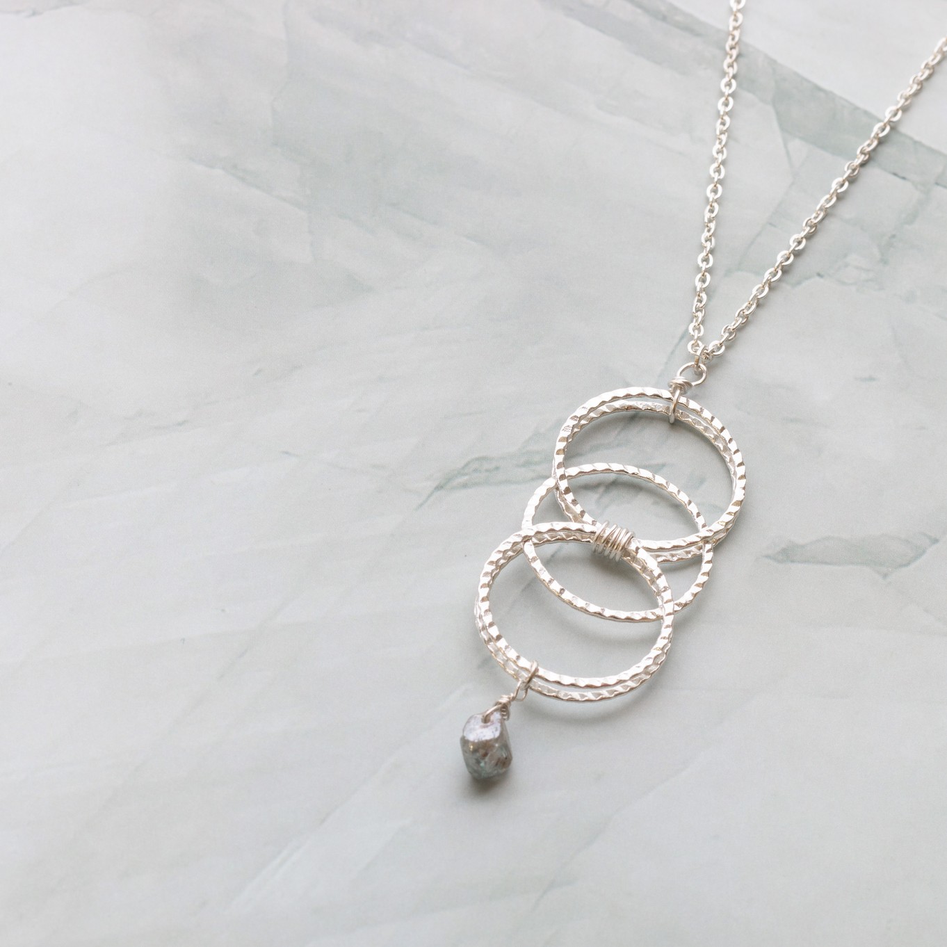 Festive Silver Hoop Necklace