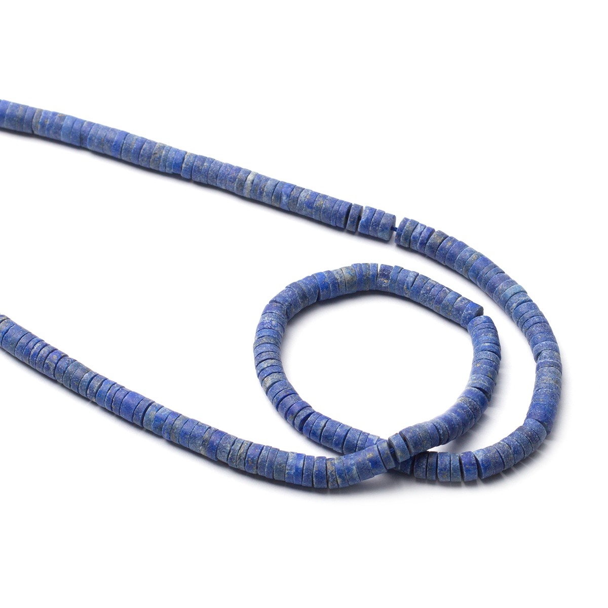 Lapis Lazuli Matt Finished Heishi Beads - Approx 3.5x1mm, Pack of 10