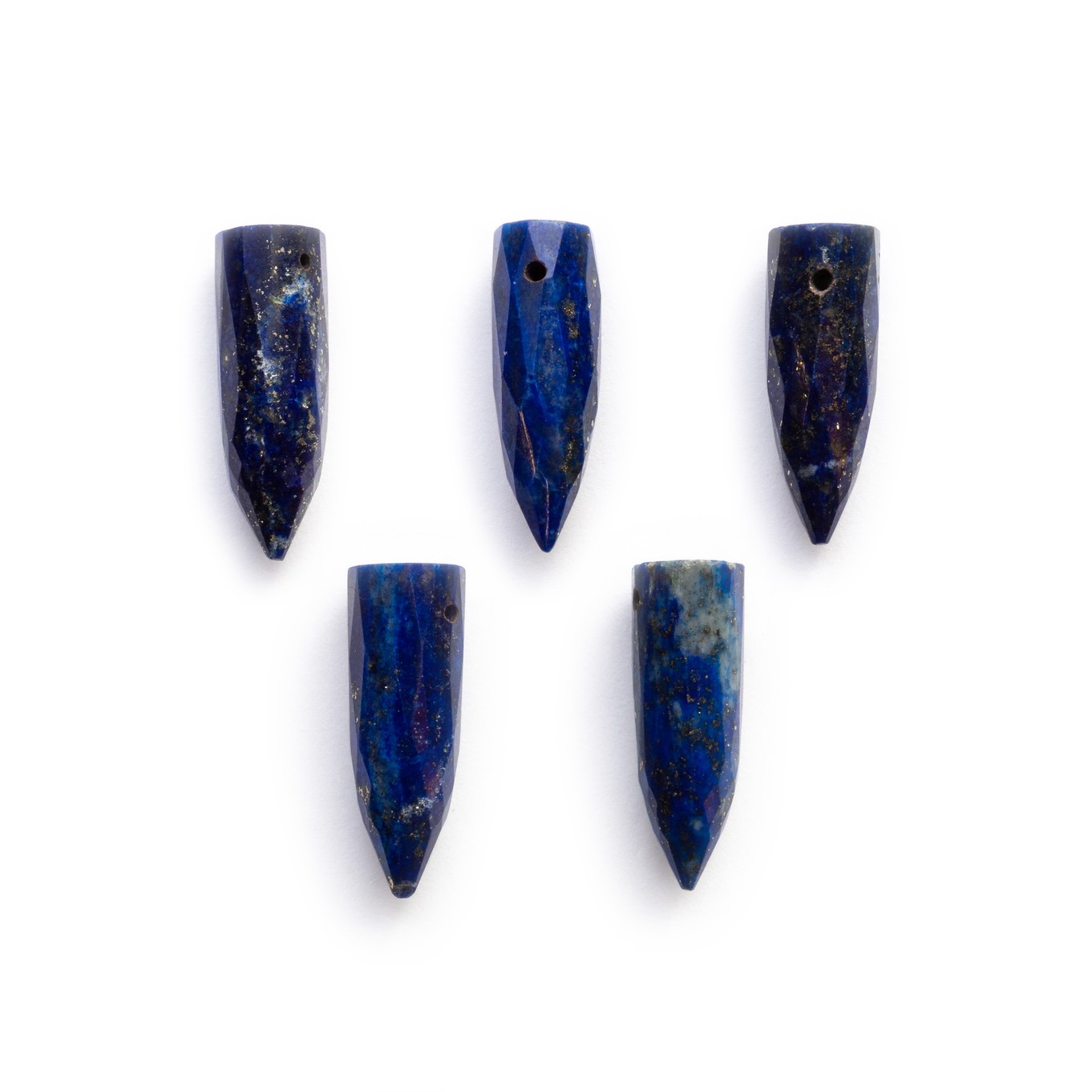 Lapis Lazuli Faceted Bullet Shaped Beads - Approx 15x5mm