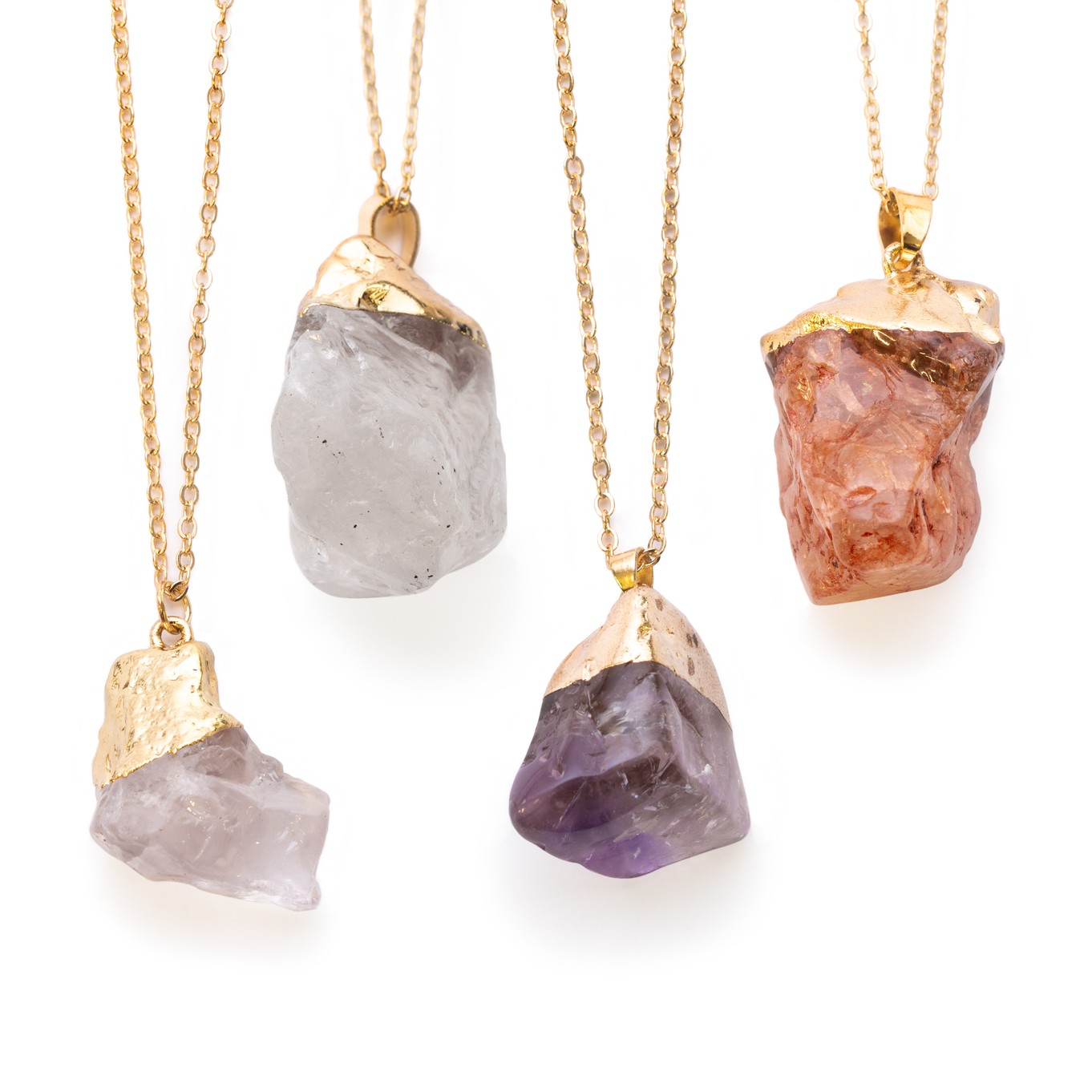 Ready to Wear Rough Rock Crystal Stone Necklace