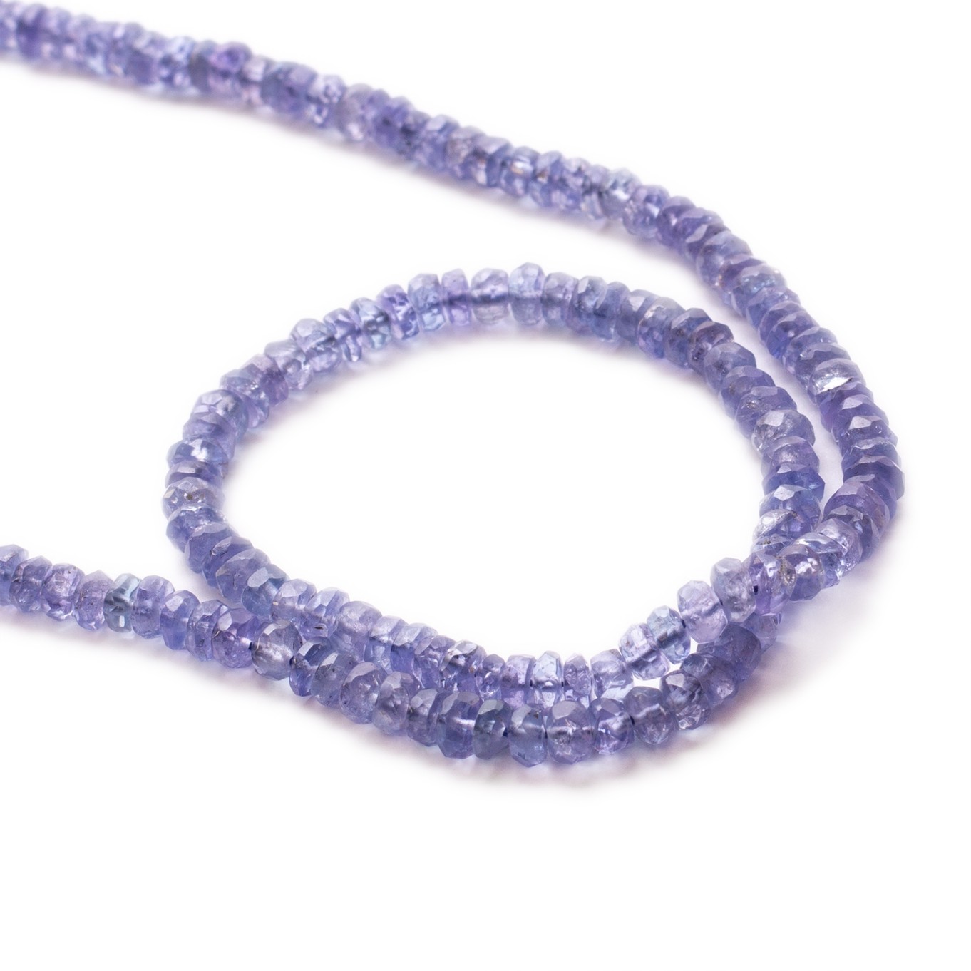 Tanzanite Faceted Rondelle Beads - Approx From 3mm