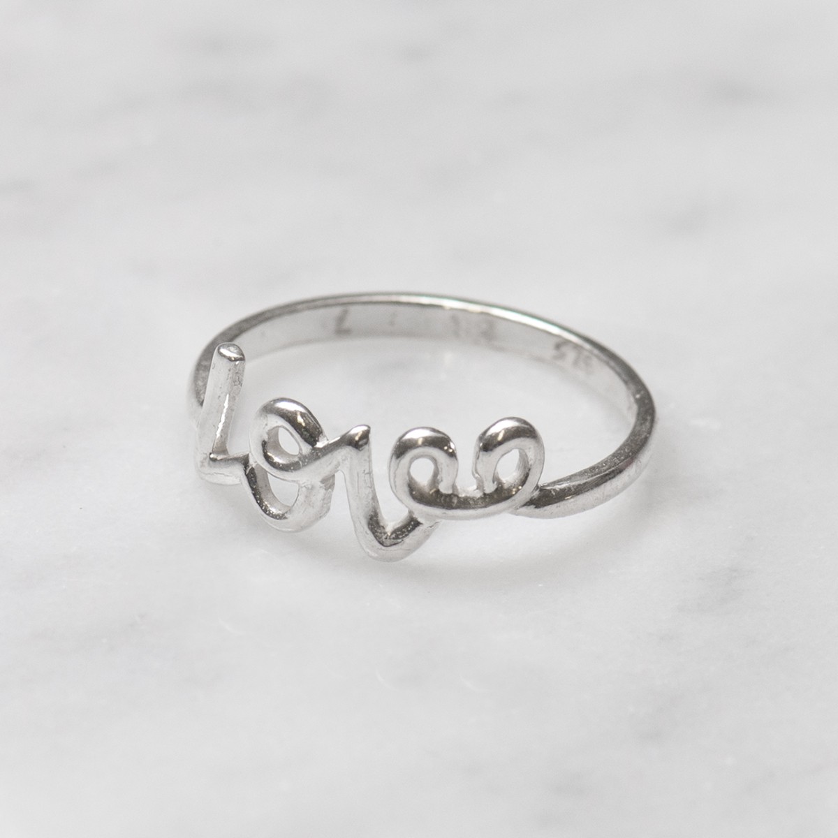 Sterling Silver 'Love' Ring