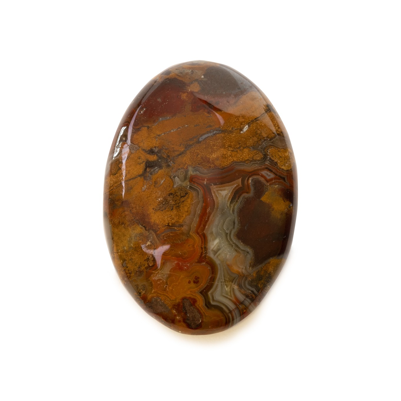 Crazy Lace Agate Freeform Cabochon, Approx 43.5x30mm