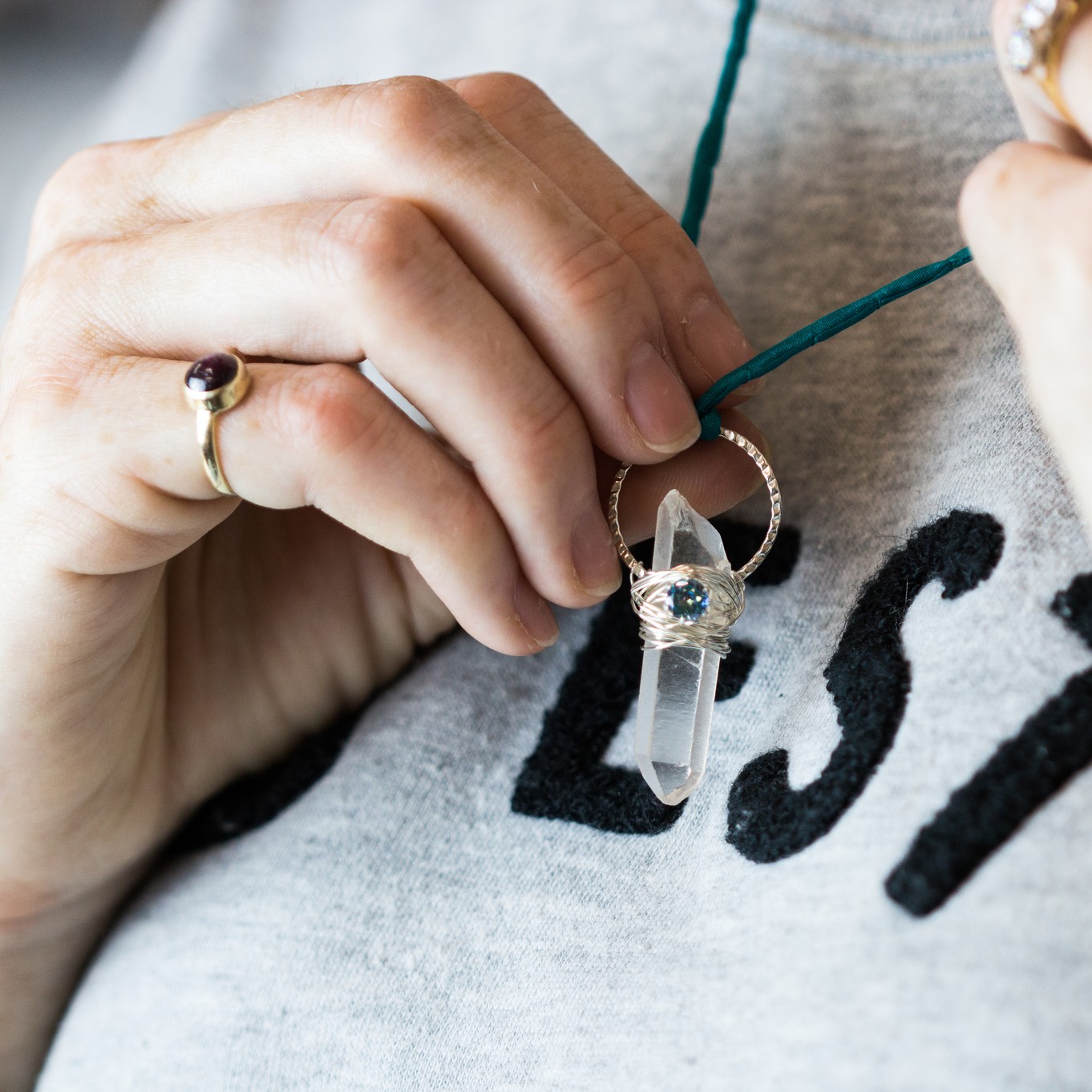 crystal necklace tutorial