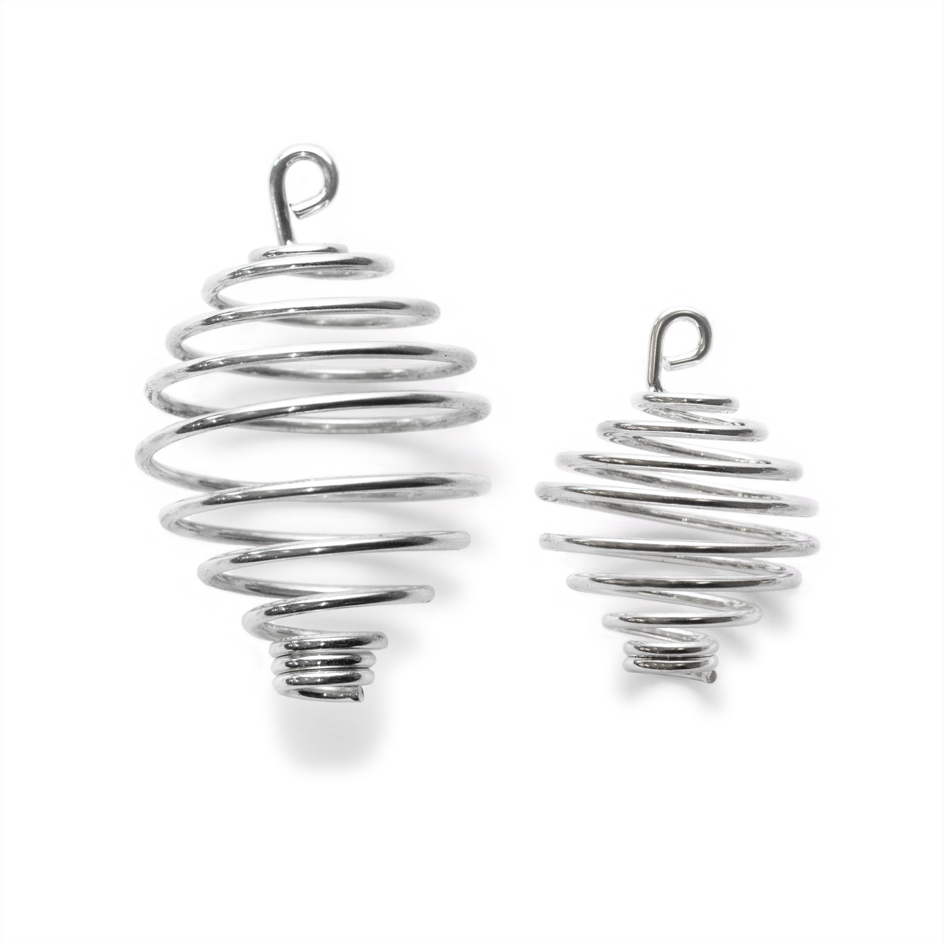 Silver Plated Spiral Stone Holder Cages