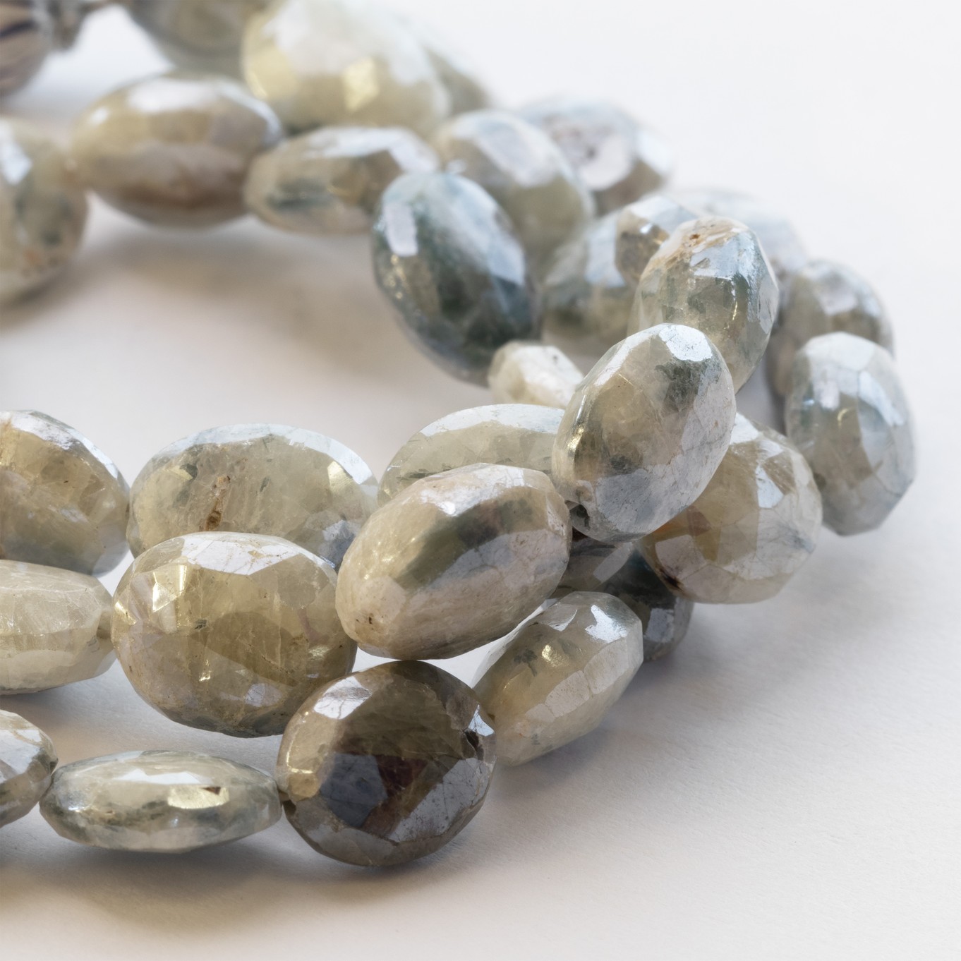 Mystic Coated Faceted Quartz Oval Beads - Approx From 9mm