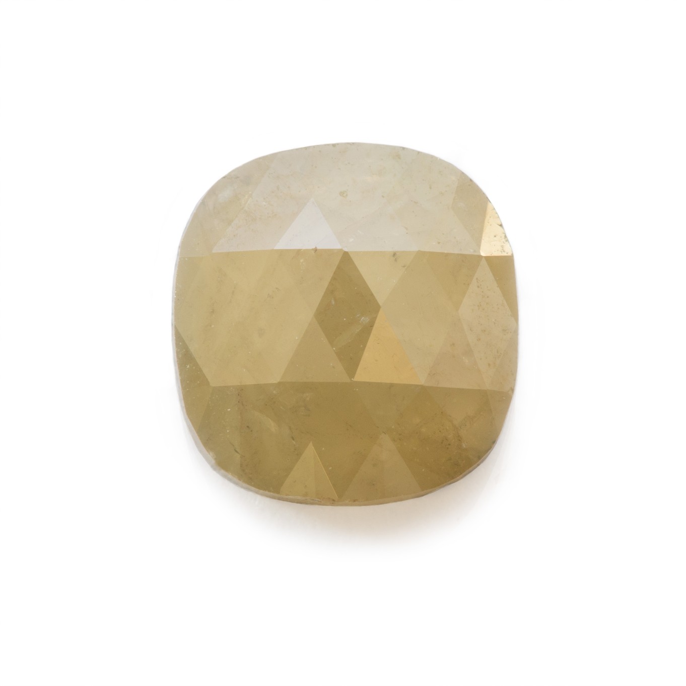 Gold Rose Cut Diamond Cabochon, Approx 6.5x7mm Cushion Cut