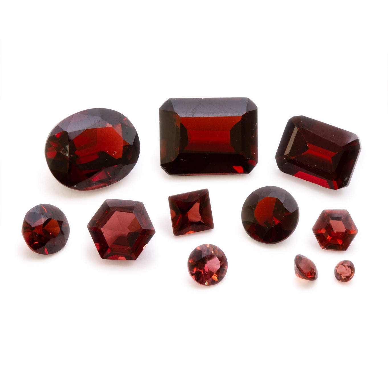 Mozambique Garnet Faceted Stones