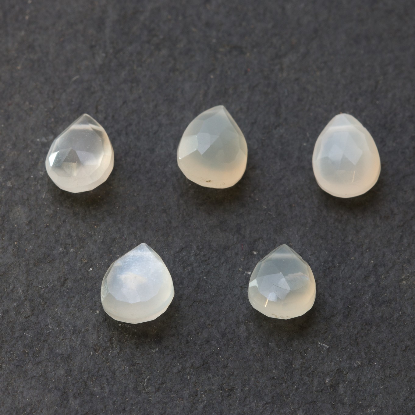 White Moonstone Faceted Teardrop Briolette Beads - Approx From 9mm 