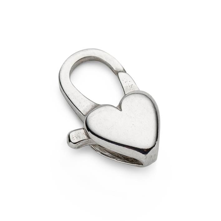 Sterling Silver Heart Carabiner Lobster Clasp