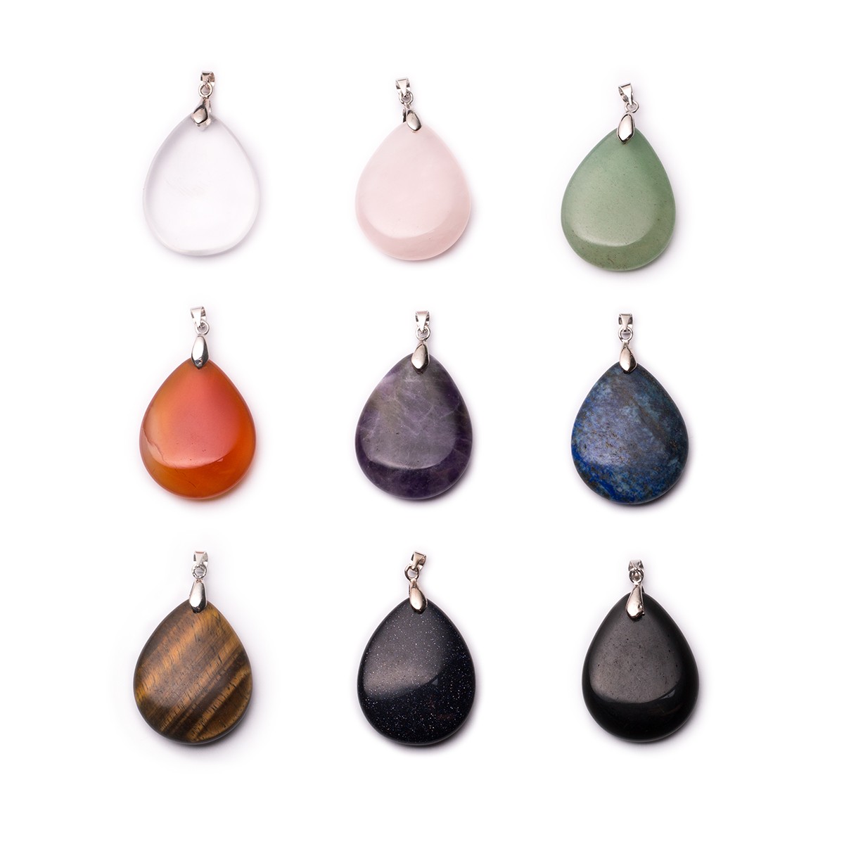 Ready To Wear Teardrop Gemstone Pendants