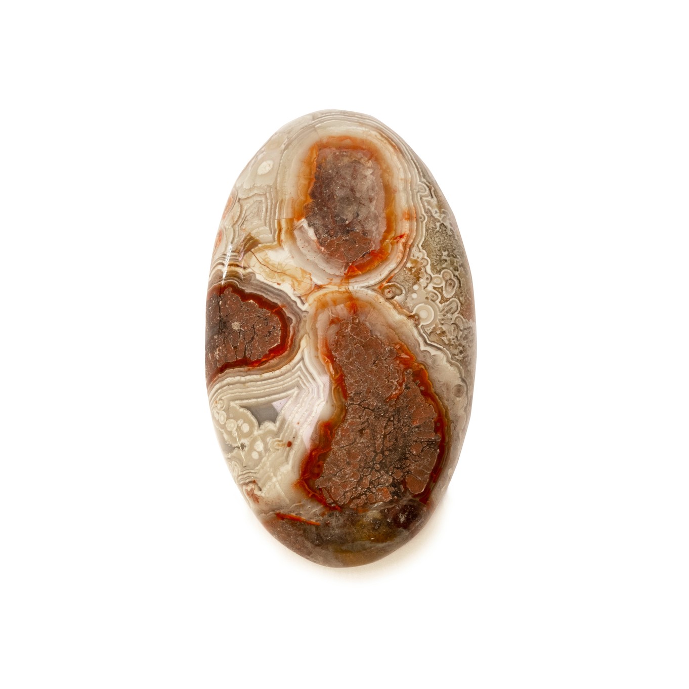 Crazy Lace Agate Freeform Cabochon, Approx 38x22mm