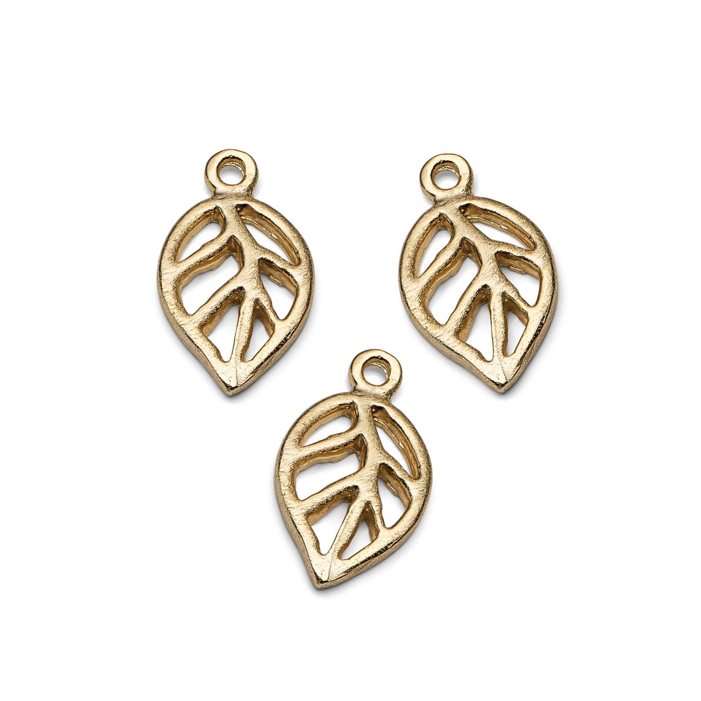 14ct Gold Vermeil Open Leaf Charm