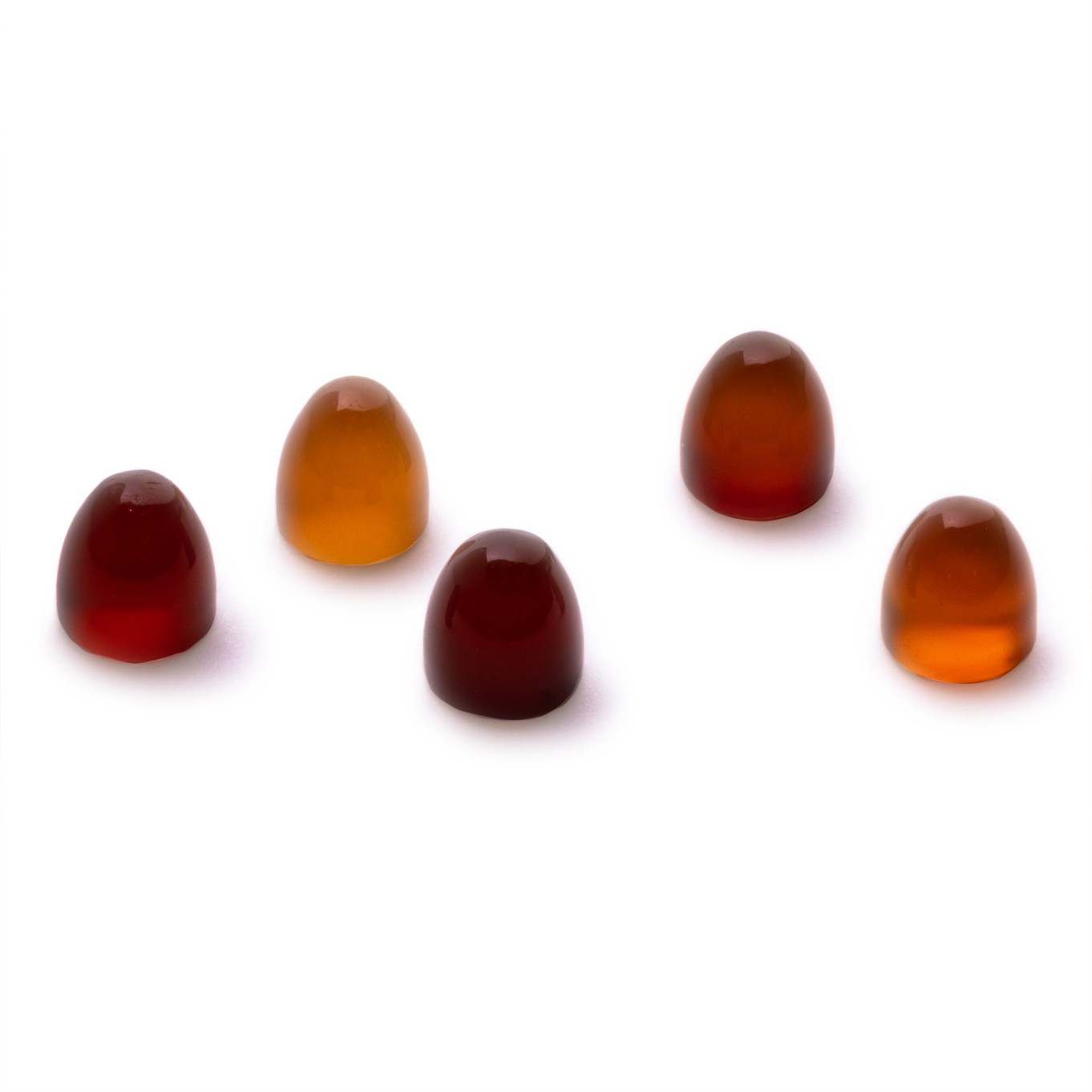 Carnelian Bullet Shaped Cabochons, Approx 5mm