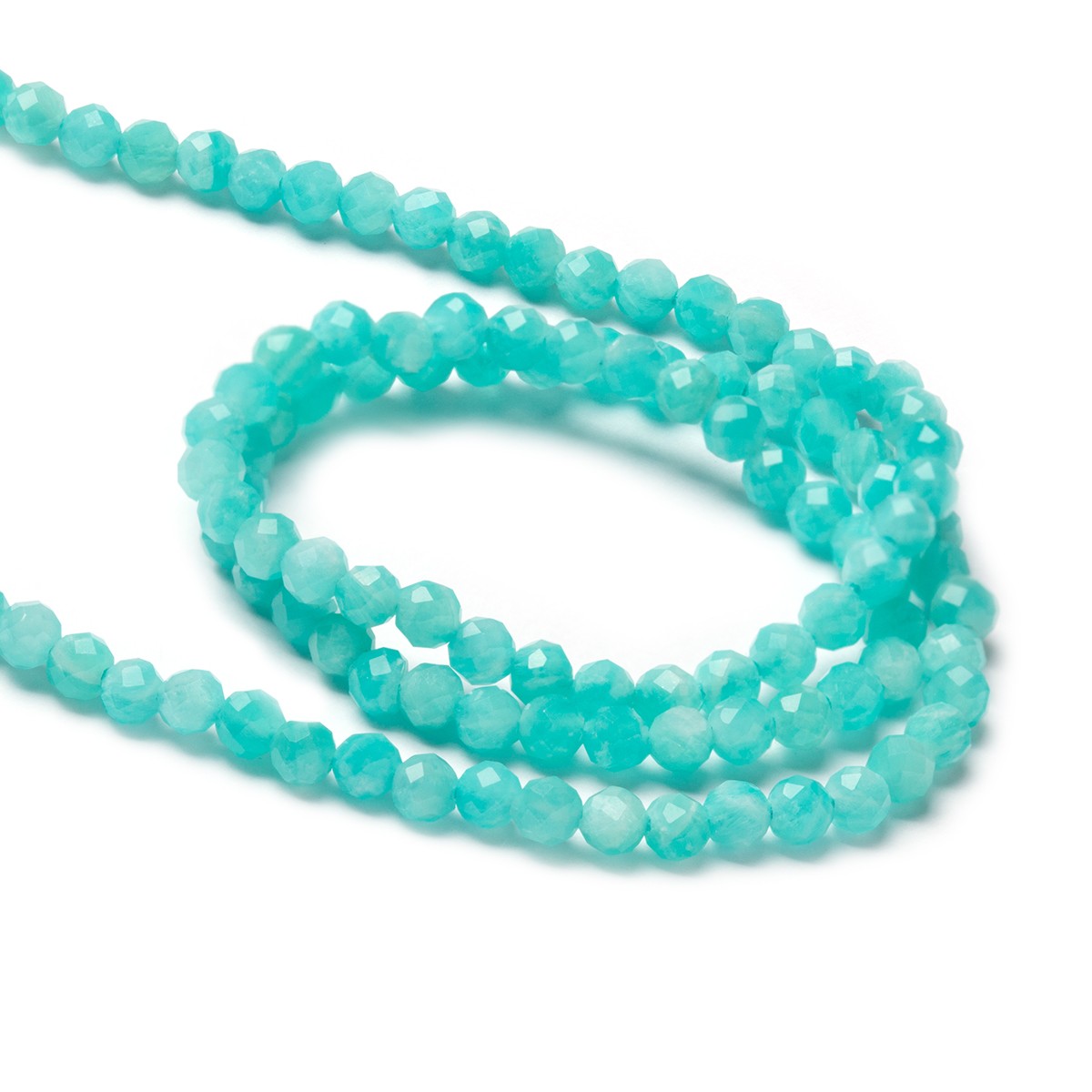 Amazonite Faceted Round Beads - Approx 3mm