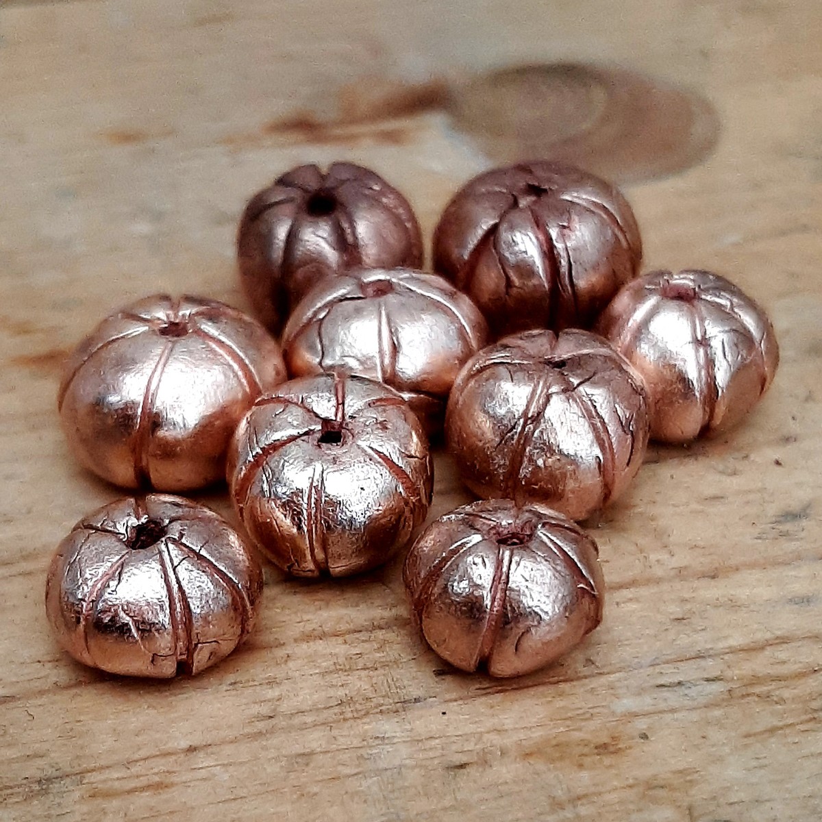 copper clay pumpkins