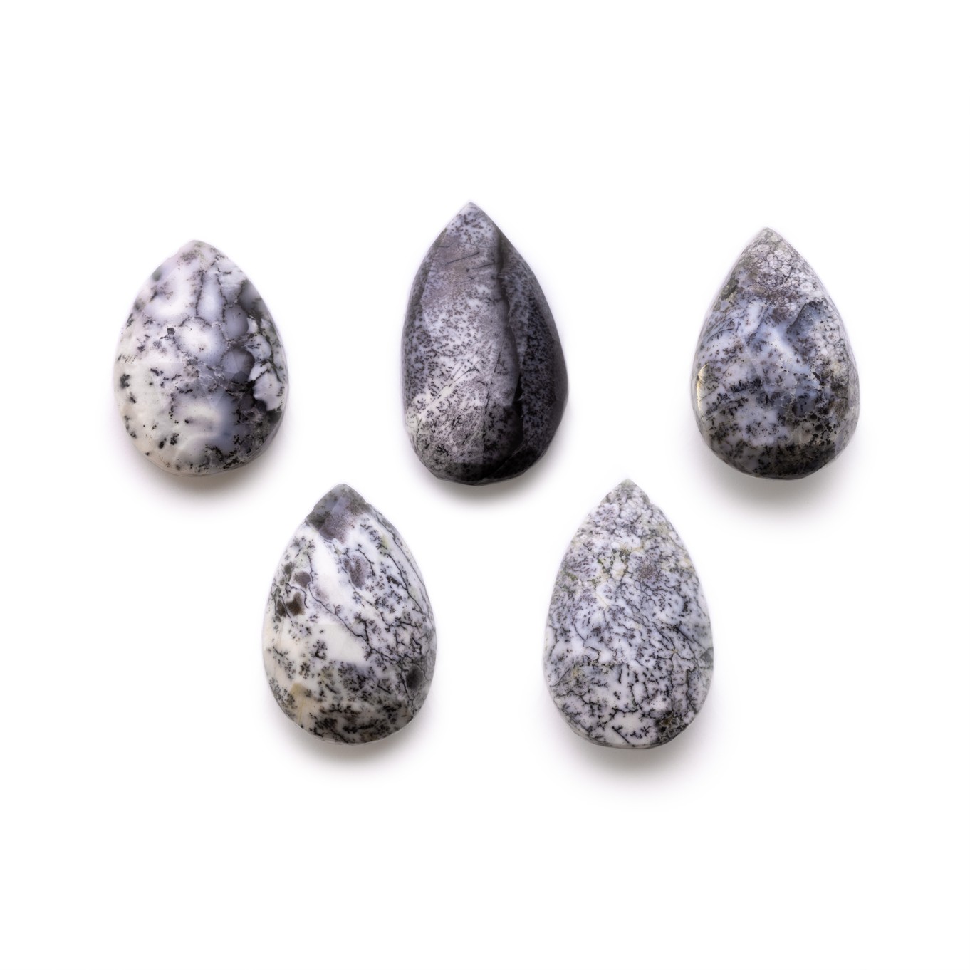 Dendrite Opal Faceted Teardrop Focal Beads, From Approx 19x13mm