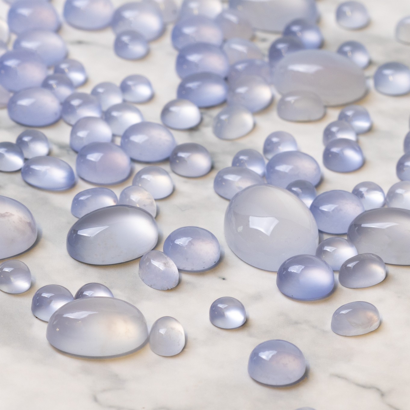 Natural Blue Chalcedony Cabochons