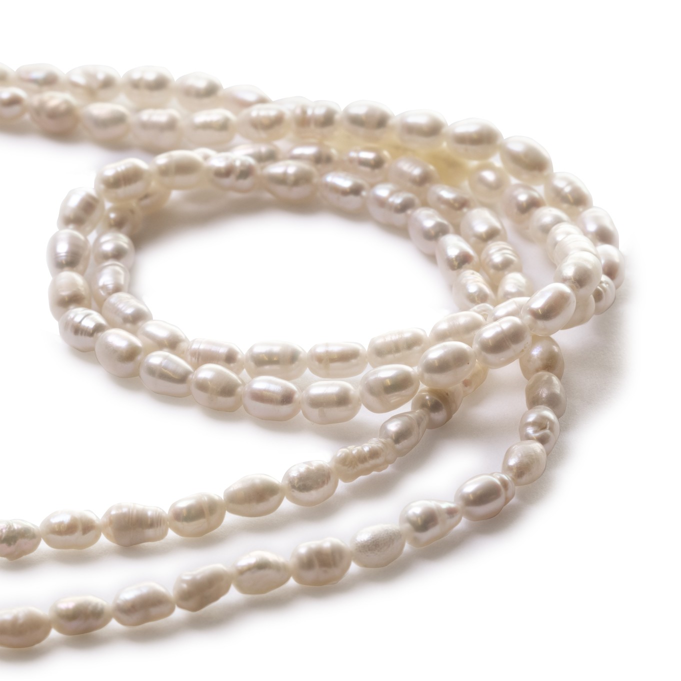 Cultured Freshwater Rustic White Rice Shaped Pearls - Approx 5.5 x 4mm