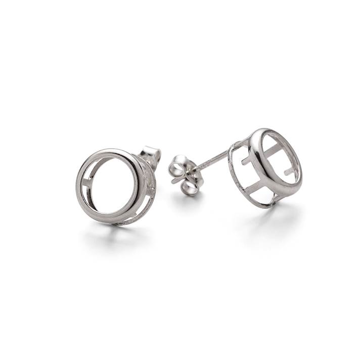 SF151-Sterling Silver Backset Earstud Setting