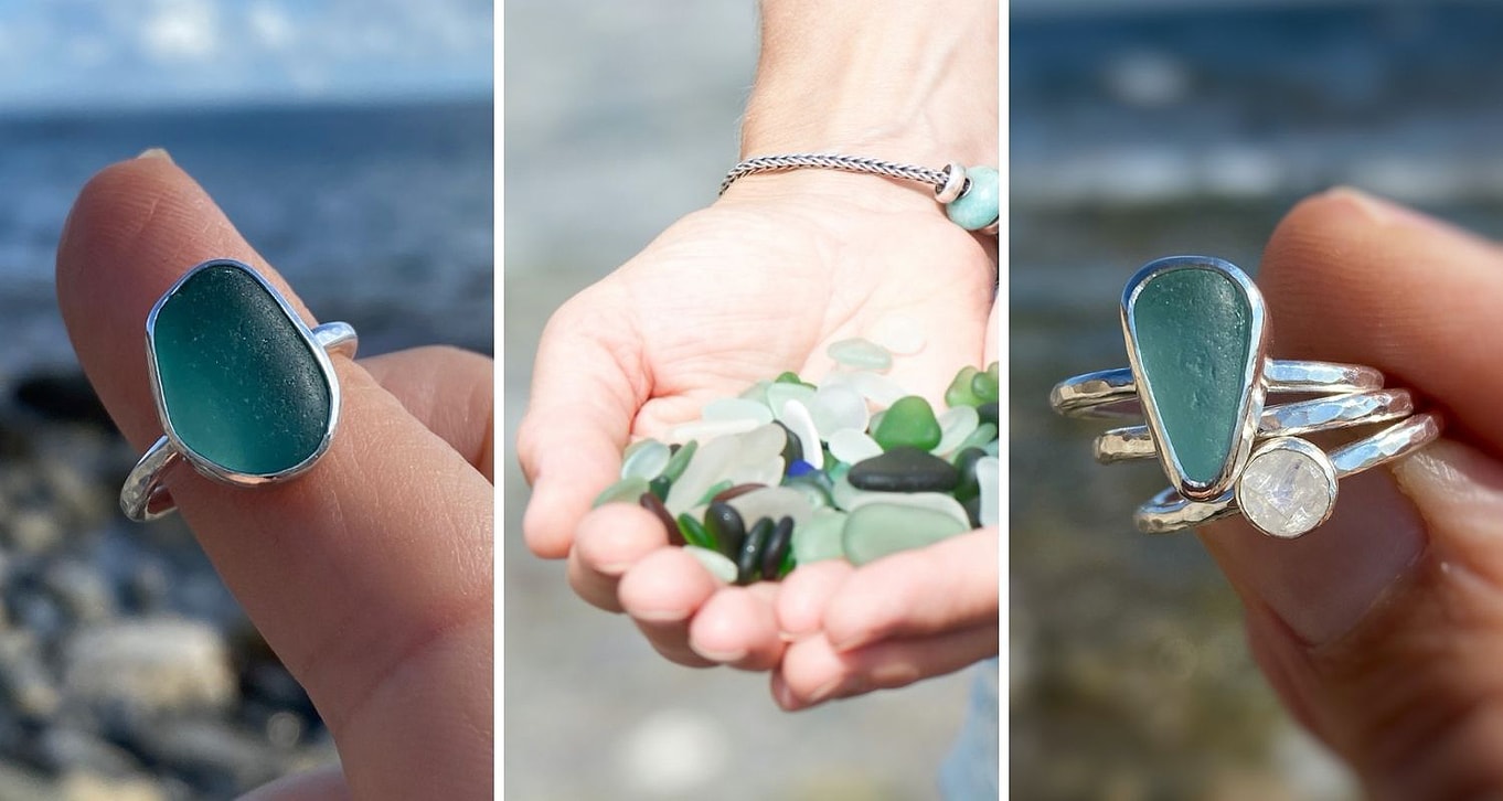 sarah bird sea glass ring tutorial