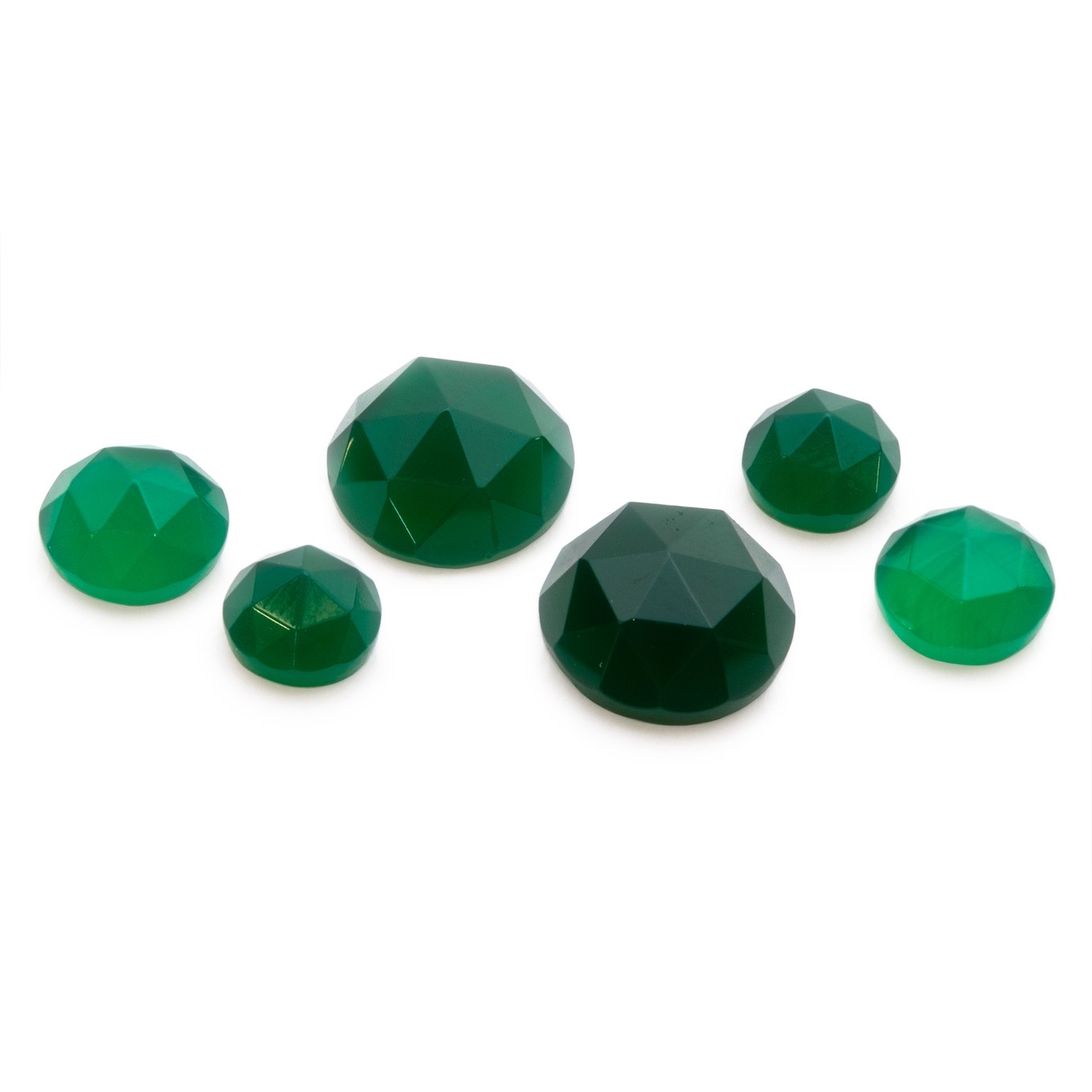 Green Agate Rose Cut Cabochons