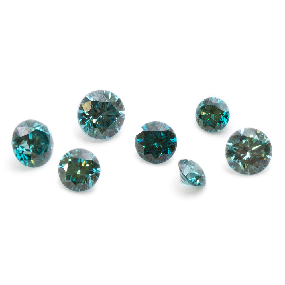 Ocean Blue Faceted Diamond Stones