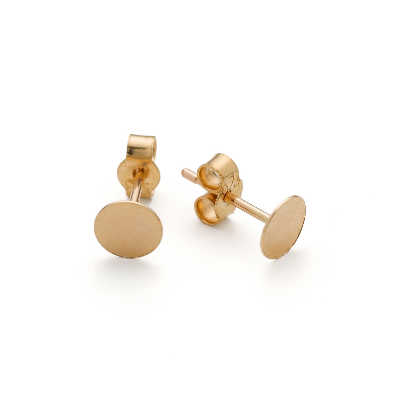 9ct Gold Earstuds with 5mm Flat Plate (Pair)