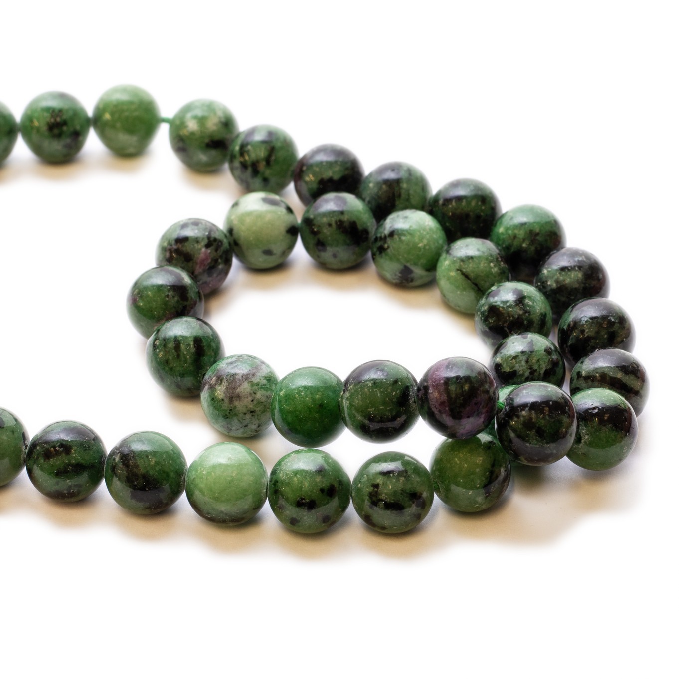 Ruby And Zoisite Round Beads - Various sizes