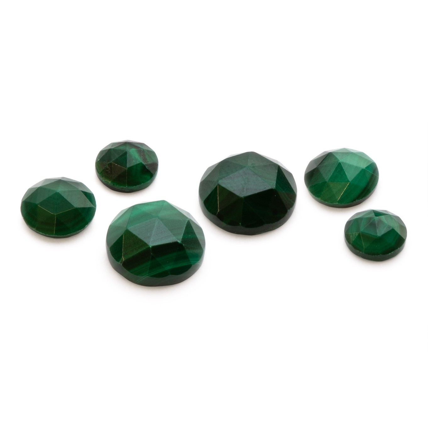 Malachite Rose Cut Cabochons