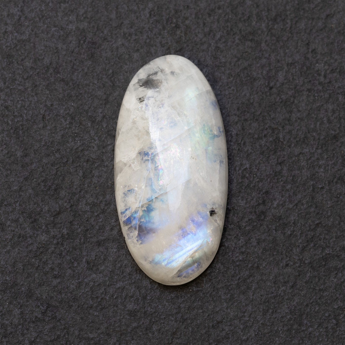 Rainbow Moonstone Freeform Cabochon, Approx 30.5x14.5mm