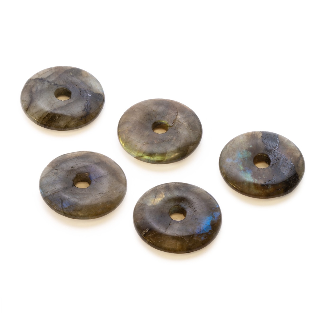 Labradorite Gemstone Donut, Approx 25mm