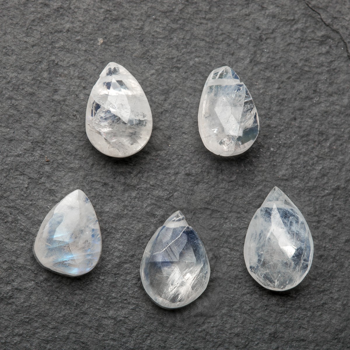 Rainbow Moonstone Faceted Teardrop Briolette Beads - Approx From 9mm