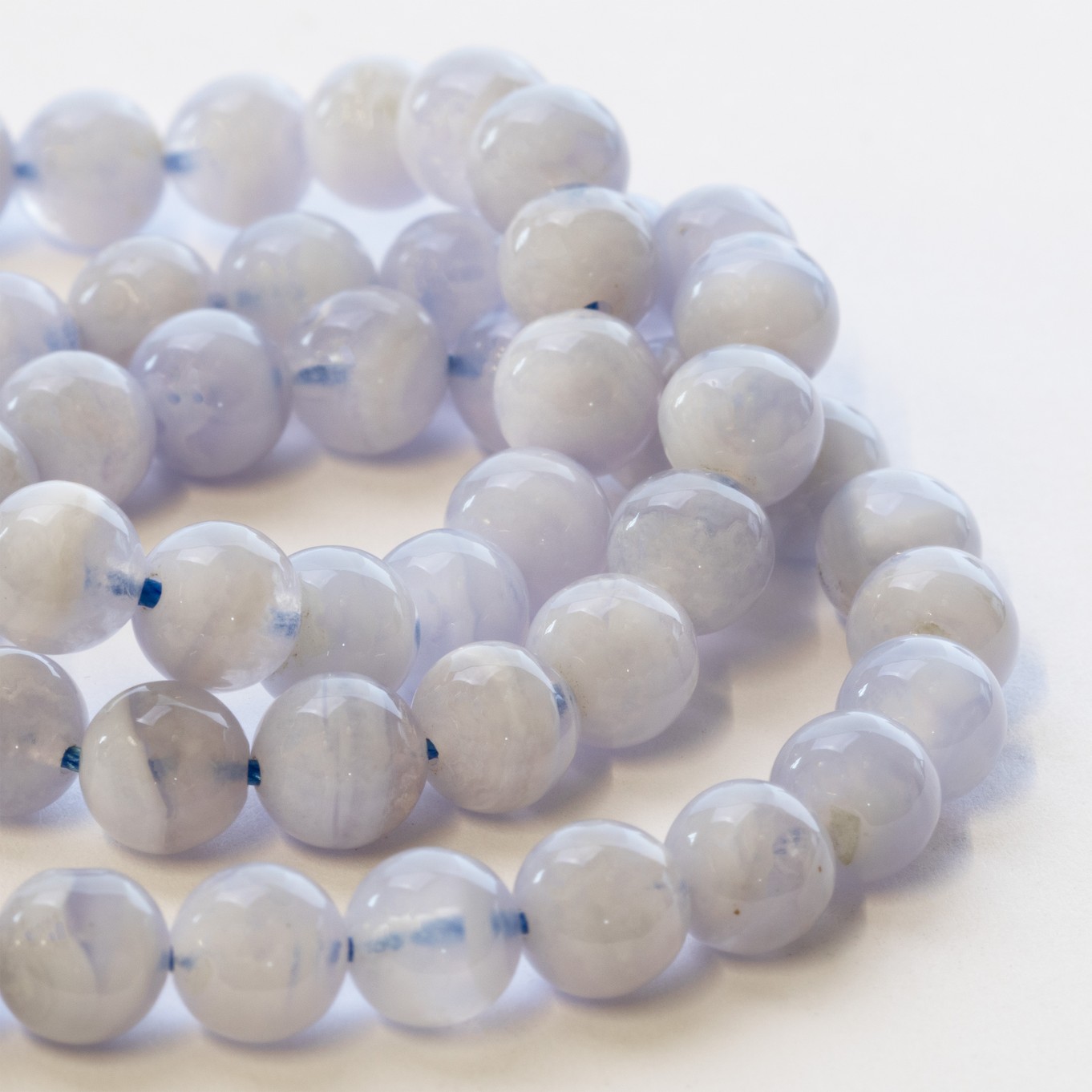 Blue Lace Agate Round Beads - Various sizes