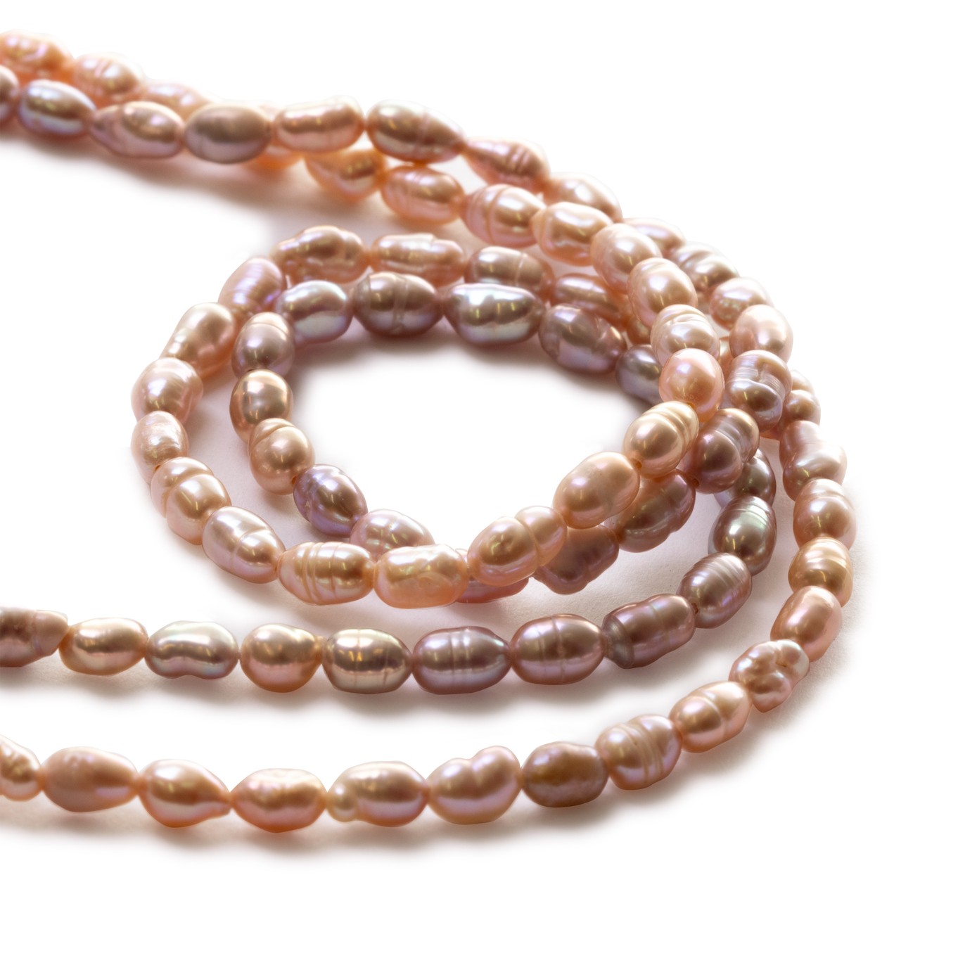 Cultured Freshwater Rustic Lilac Rice Shaped Pearls - Approx 5.5 x 4mm