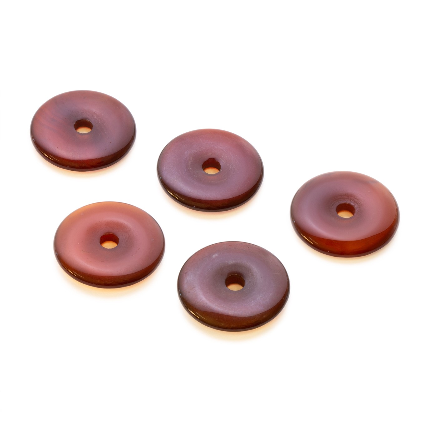 Carnelian Gemstone Donut, Approx 24mm