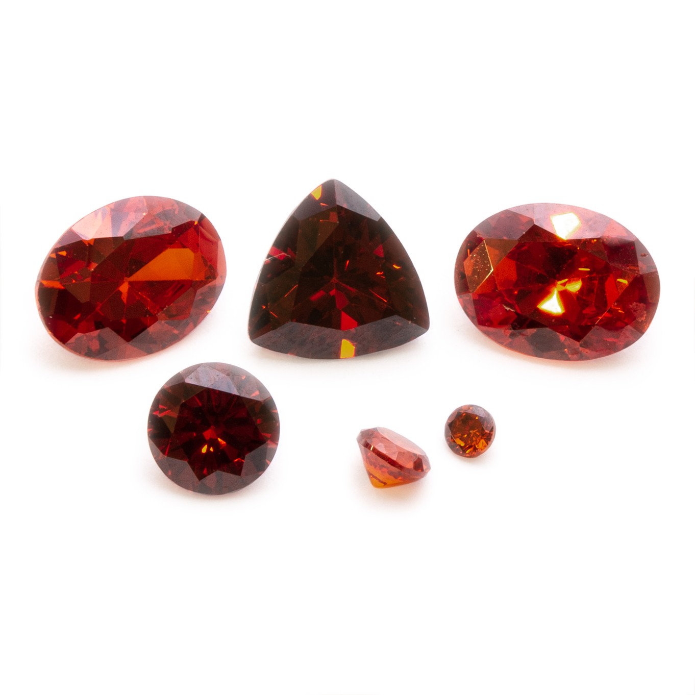 Garnet Coloured Cubic Zirconia Faceted Stones