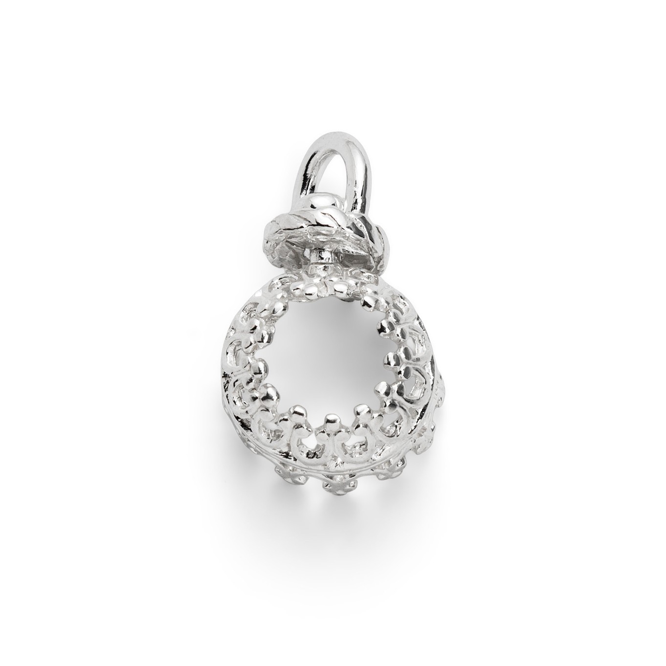 Sterling Silver Double-sided Gallery Wire Pendant Setting