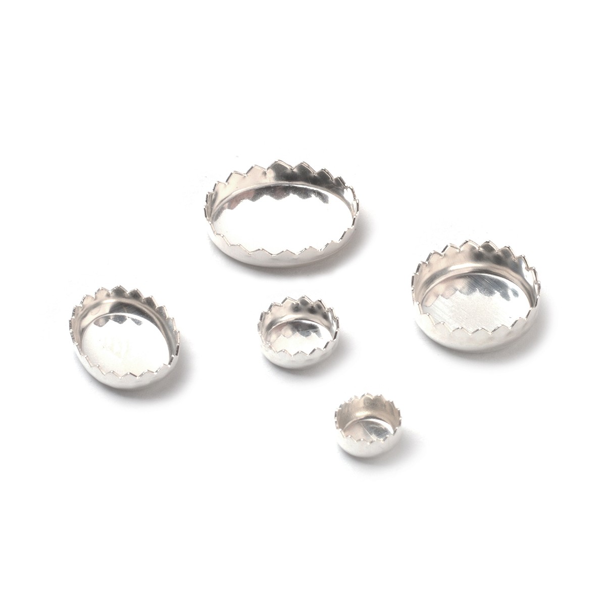 Fine Silver (99.9%) Serrated Edge Bezel Cups For Cabochons