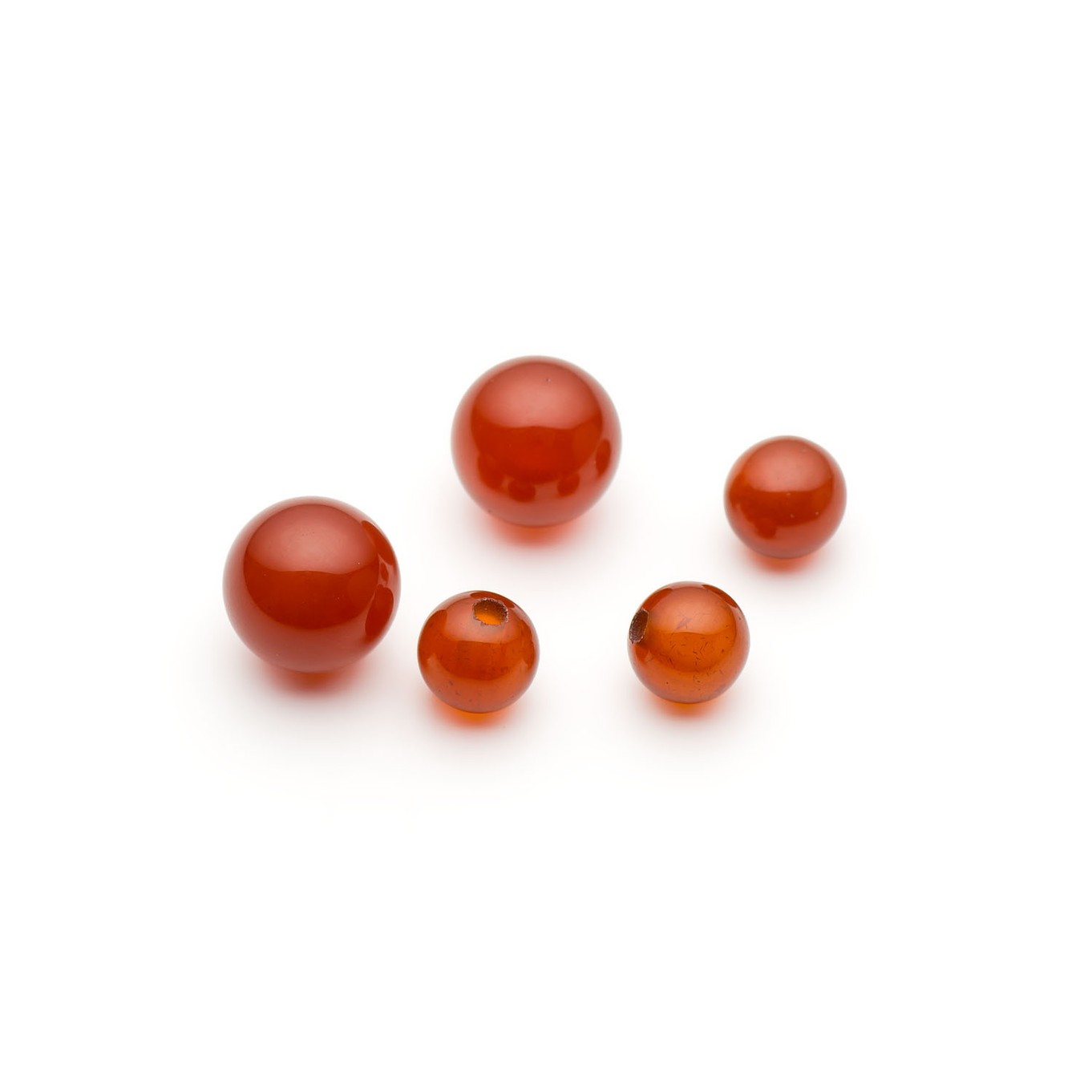 Carnelian Round Half Drilled Beads - Various sizes