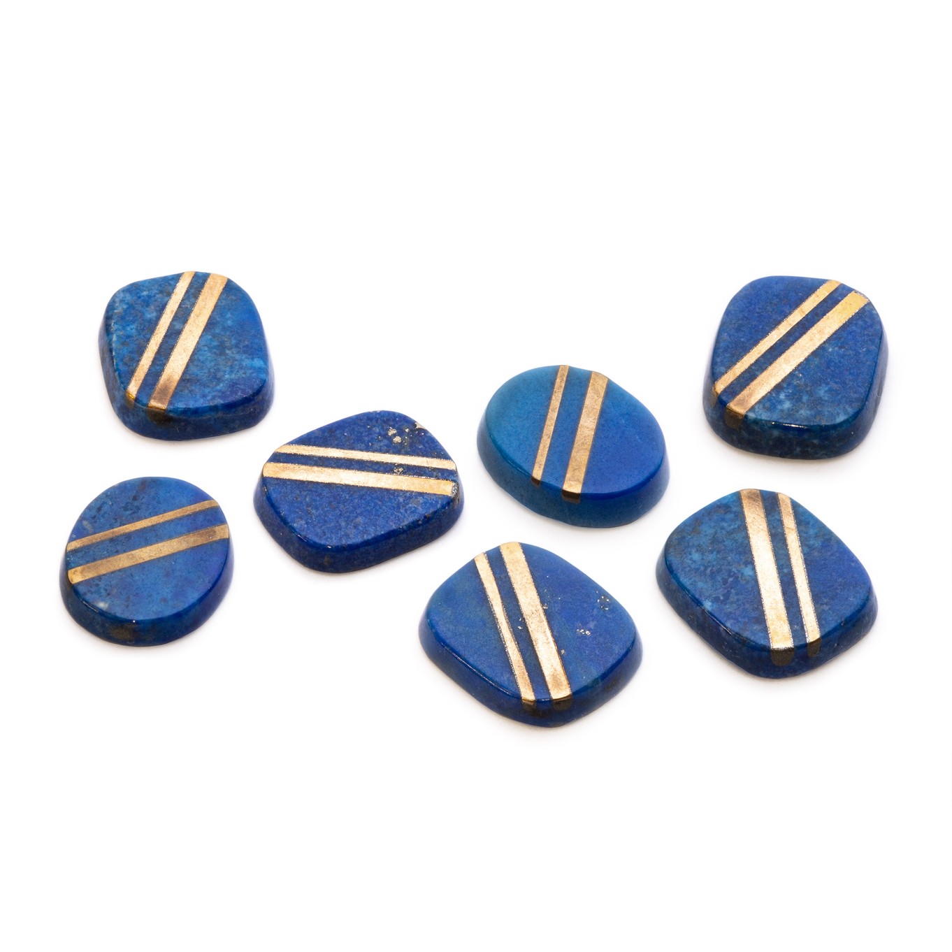 9ct Gold Lapis Lazuli Flat Plate Cabochons