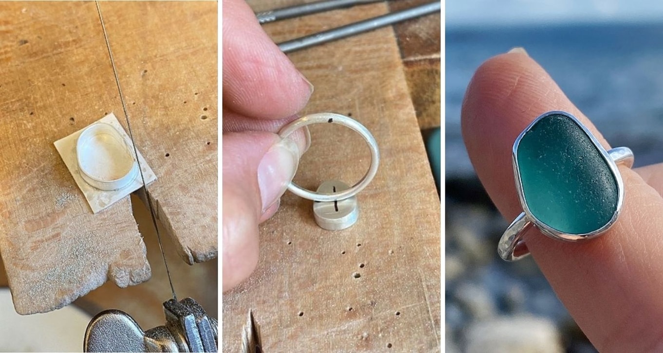 sea glass ring with bezel setting tutorial