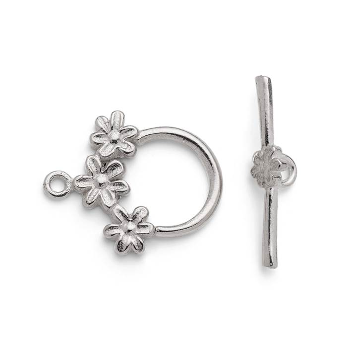 Sterling Silver Flower Toggle Clasp